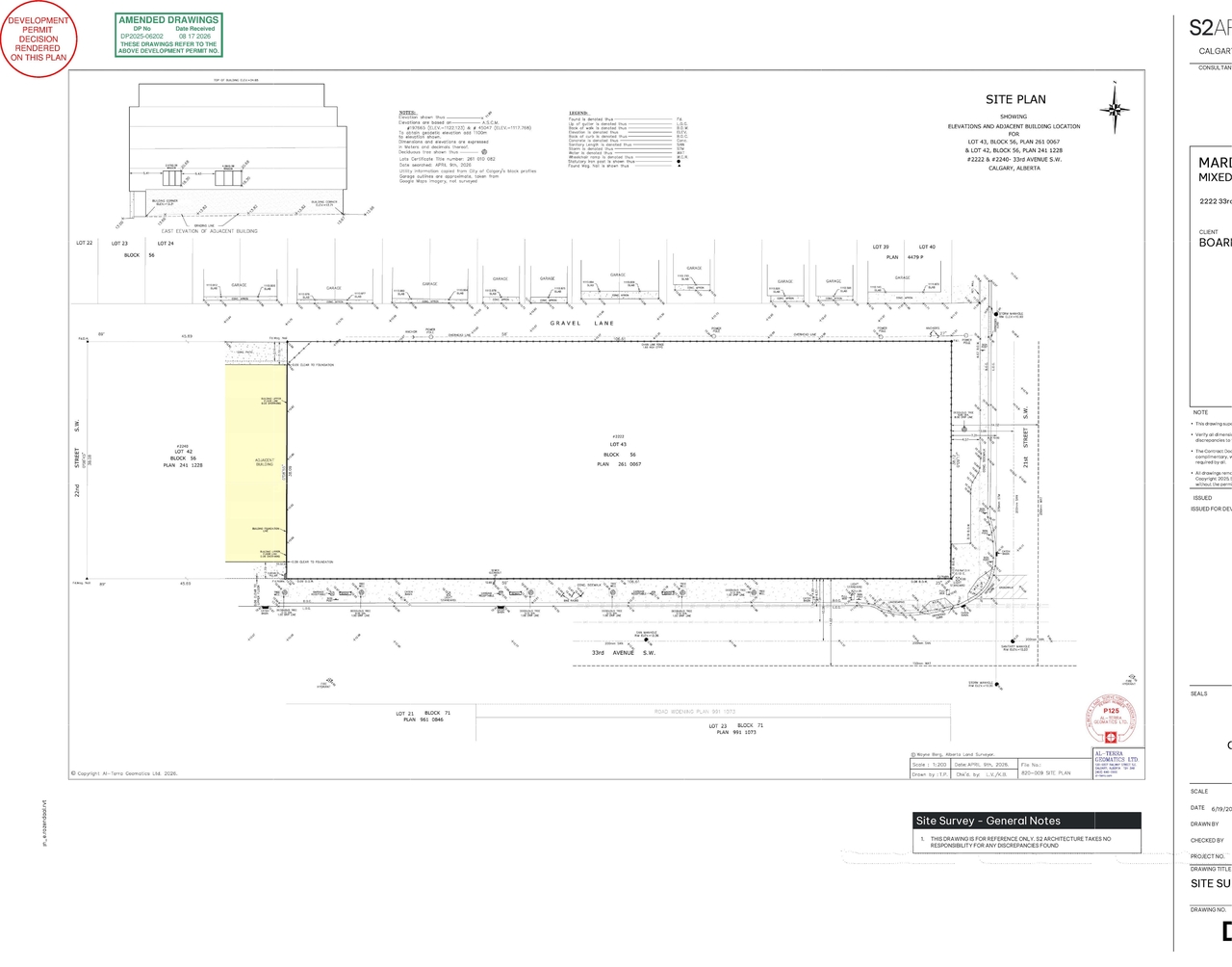 Construction site plan for project from page 4 of the file 'DP2025-06202 - DMAP PLANS - DECISION RENDERED 2026-08-19 (6MB)'
