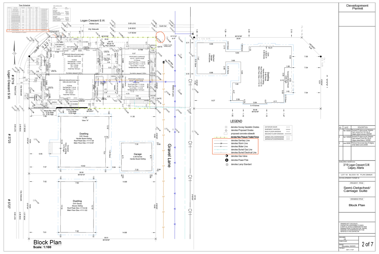Construction site plan for project from page 2 of the file 'DP2025-06217 - DMAP PLANS - DECISION RENDERED - 2026-06-03 (3MB)'