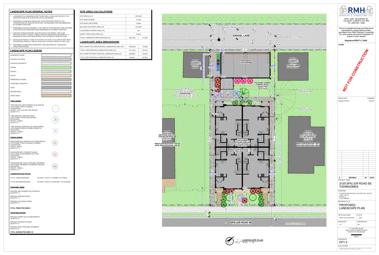 Construction site plan for project from page 6 of the file 'DP2025-06273 DMAP Plans Submitted (9MB) 2025-11-25'