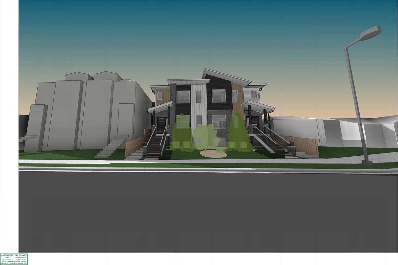 Rendering of building from page 11 of the file 'DP2025-06273 DMAP Plans Amended (9MB) 2026-01-21'