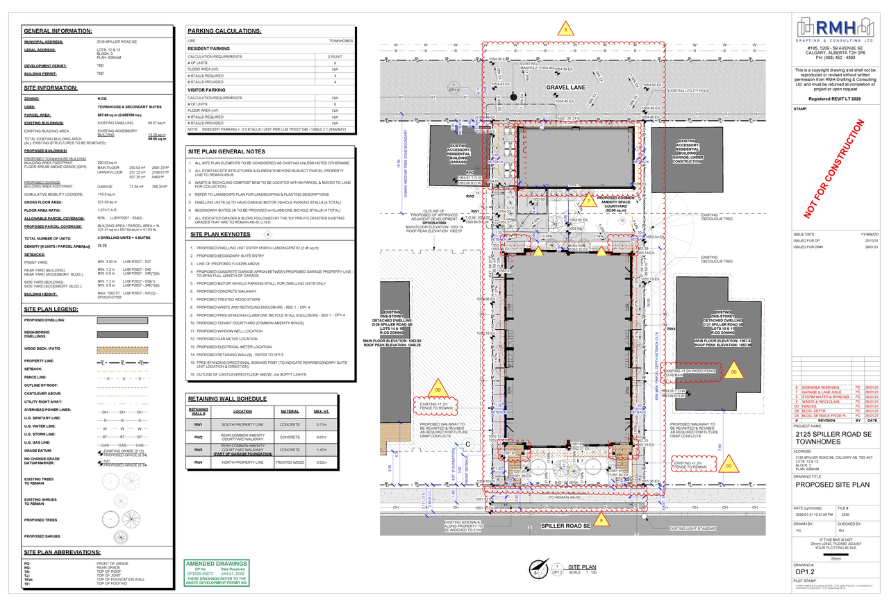 Construction site plan for project from page 5 of the file 'DP2025-06273 DMAP Plans Amended (9MB) 2026-01-21'