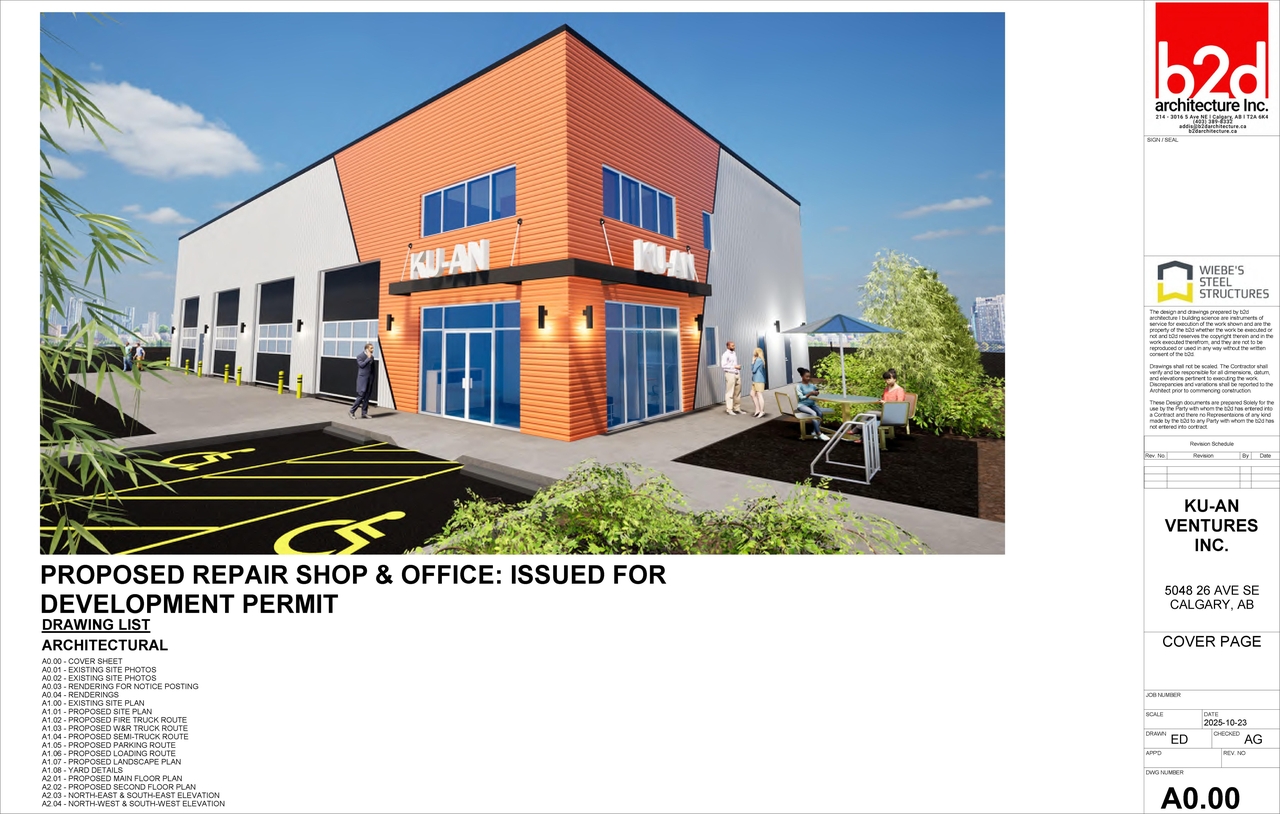 Rendering of building from page 1 of the file 'DP2025-06280 DMAP Plans Submitted (3MB) 2025-12-02'