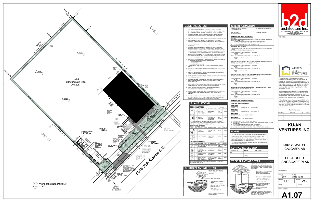 Construction site plan for project from page 5 of the file 'DP2025-06280 DMAP Plans Submitted (3MB) 2025-12-02'