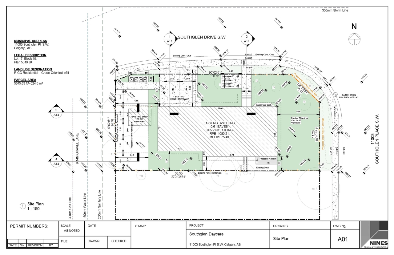 Construction site plan for project from page 1 of the file 'DP2025-06358 DMAP Plans (Submitted) 2025-12-24 (2MB)'