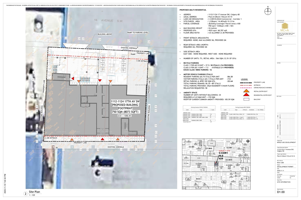 Construction site plan for project from page 3 of the file 'DMAP Plans (Submitted) DP2025-06373 (9MB) 2025-11-12'