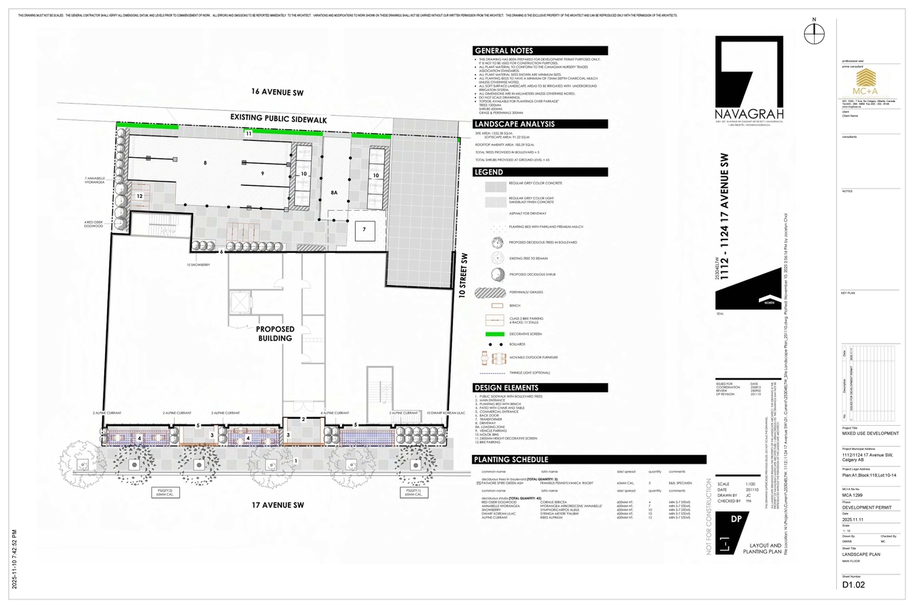 Construction site plan for project from page 4 of the file 'DMAP Plans (Submitted) DP2025-06373 (9MB) 2025-11-12'
