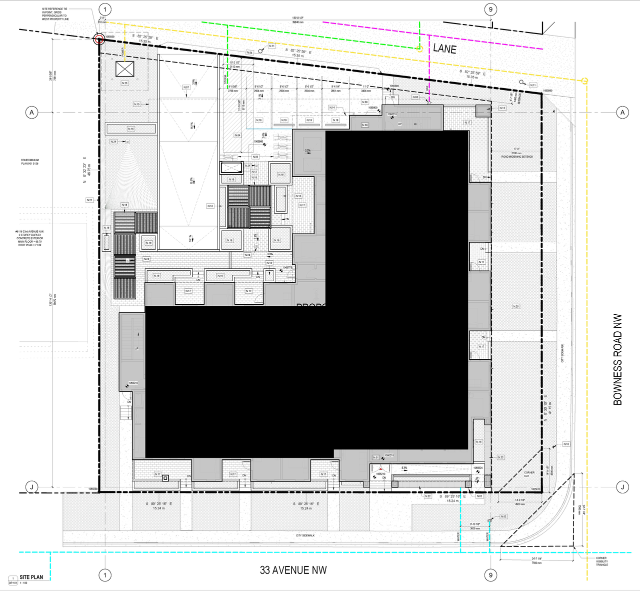 Construction site plan for project from page 2 of the file 'DMAP Plans (Submitted) DP2025-06412 (2MB) 2025-11-14'