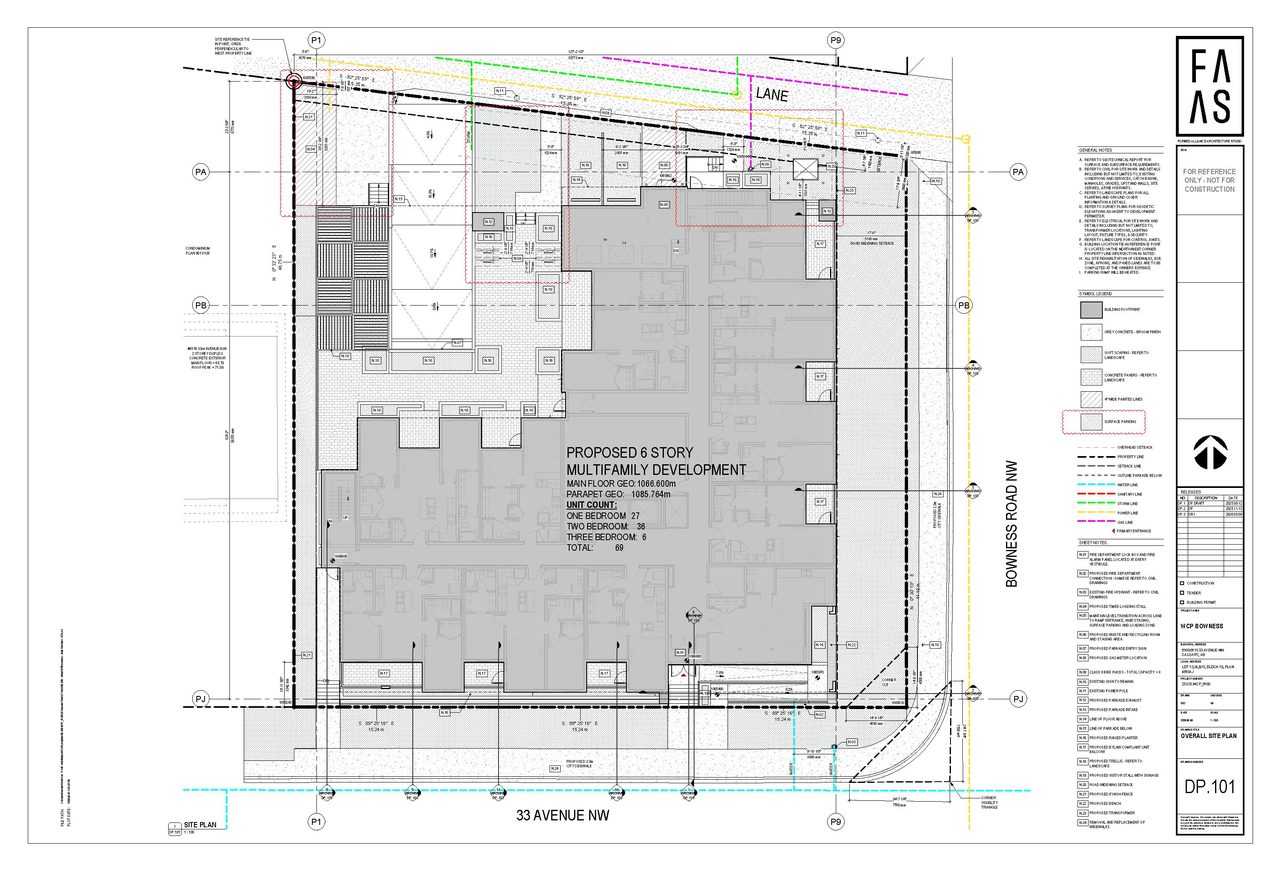 Construction site plan for project from page 2 of the file 'DP2025-06412 DMAP Plans (Amended) 2026-05-11 (5MB)'