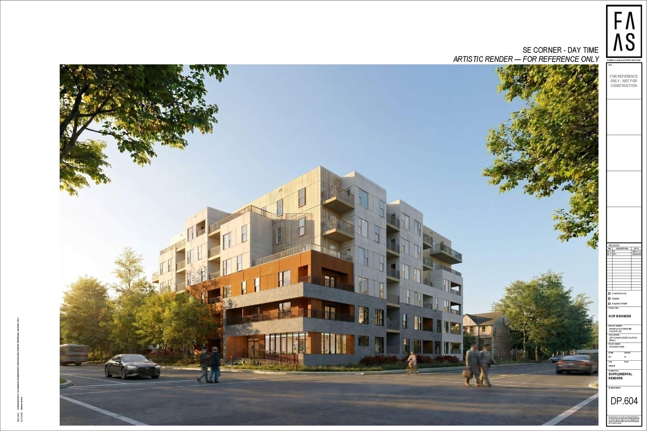 Rendering of building from page 7 of the file 'DP2025-06412 DMAP Plans (Amended) 2026-05-11 (5MB)'