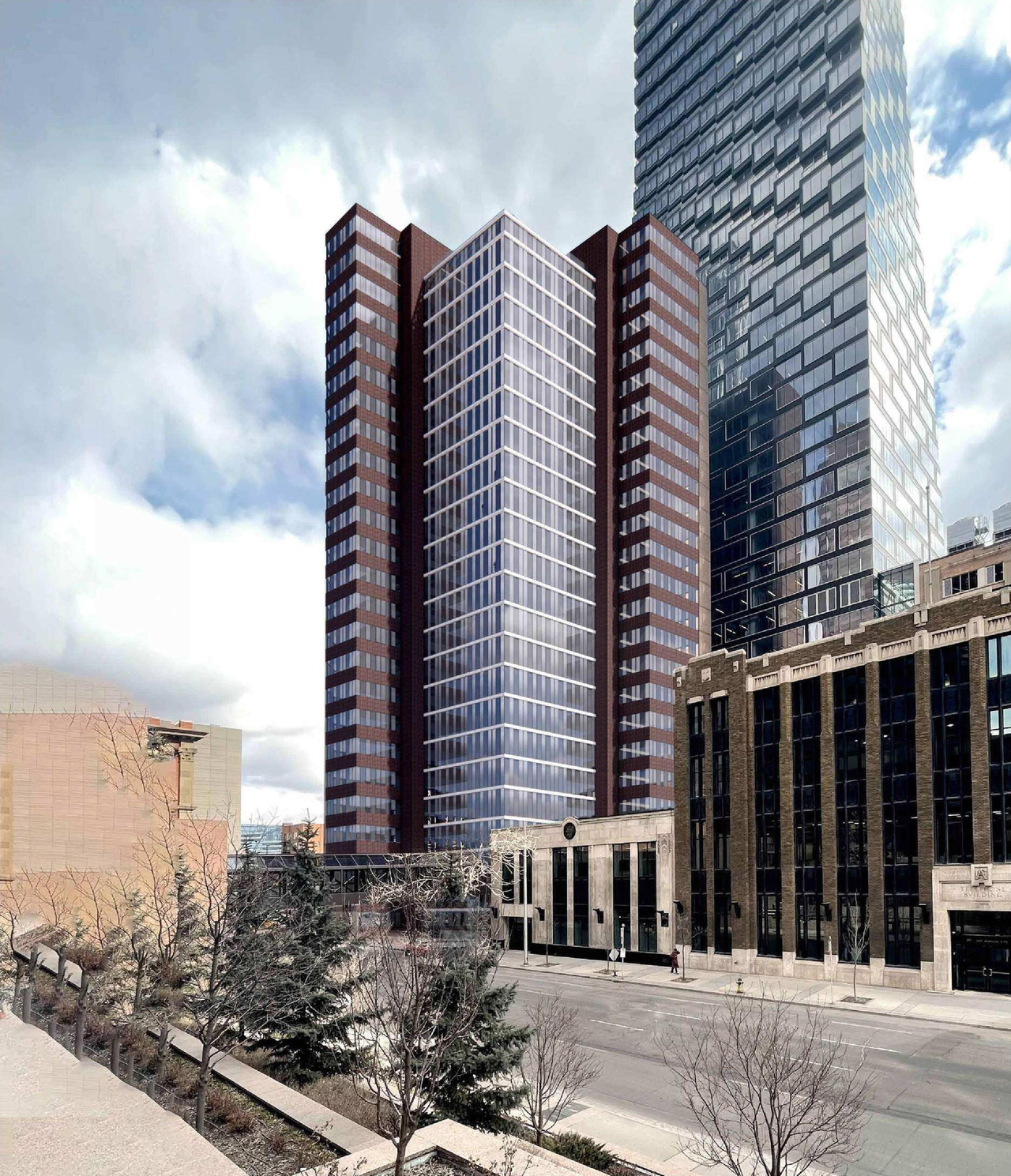 Rendering of building from page 2 of the file 'DMAP Plans (Submitted) DP2025-06414 (2MB) 2025-11-17'
