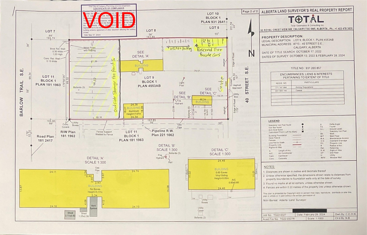 Construction site plan for project from page 1 of the file 'DP2025-06525 DMAP Plans Submitted (2MB) 2025-12-01'