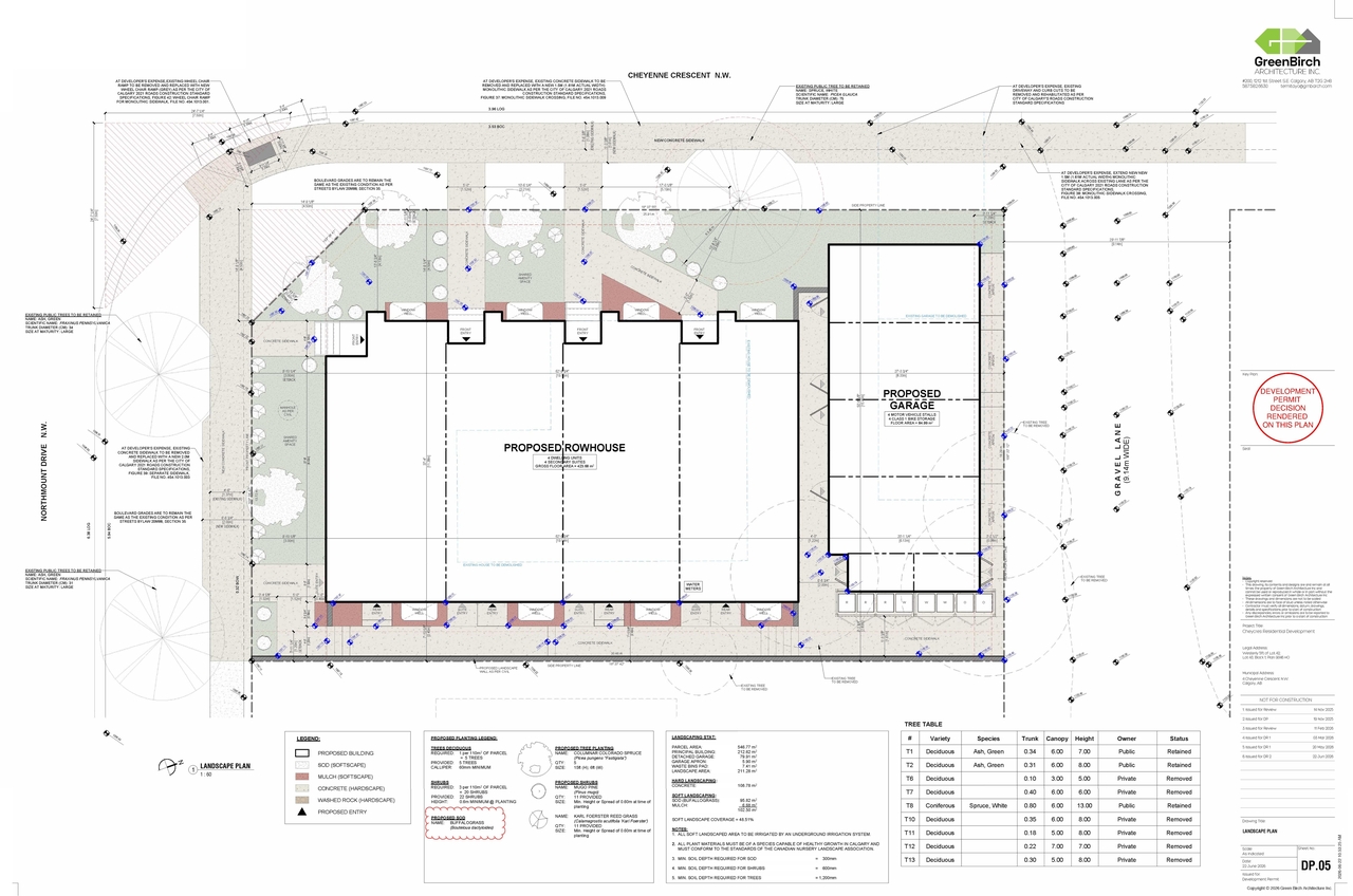 Construction site plan for project from page 6 of the file 'DP2025-06578 - DMAP Decision Rendred (5MB) 2026-07-09'