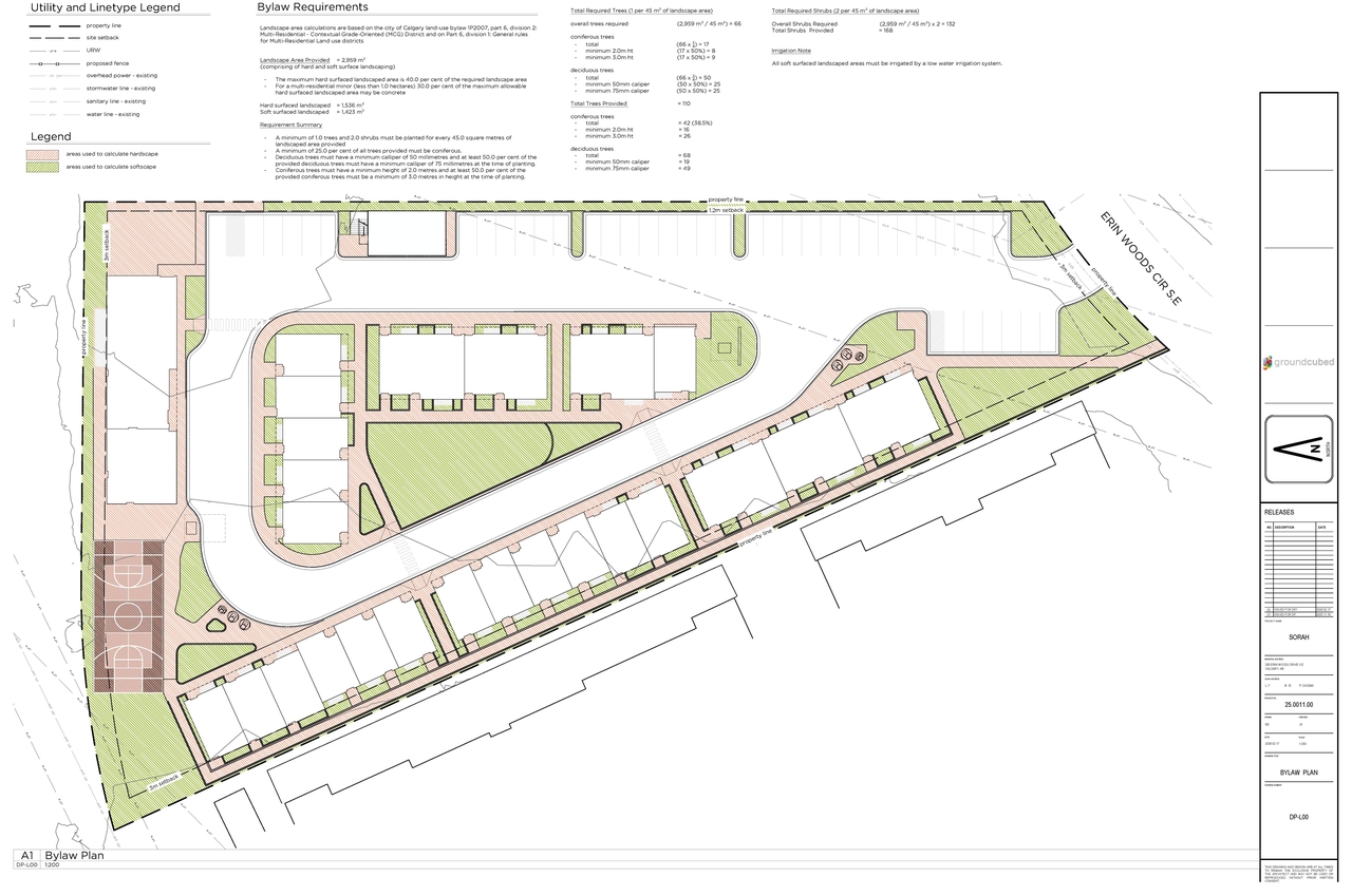 Construction site plan for project from page 21 of the file 'DP2025-06614 DMAP Plans Amended (16MB) 2026-02-18'
