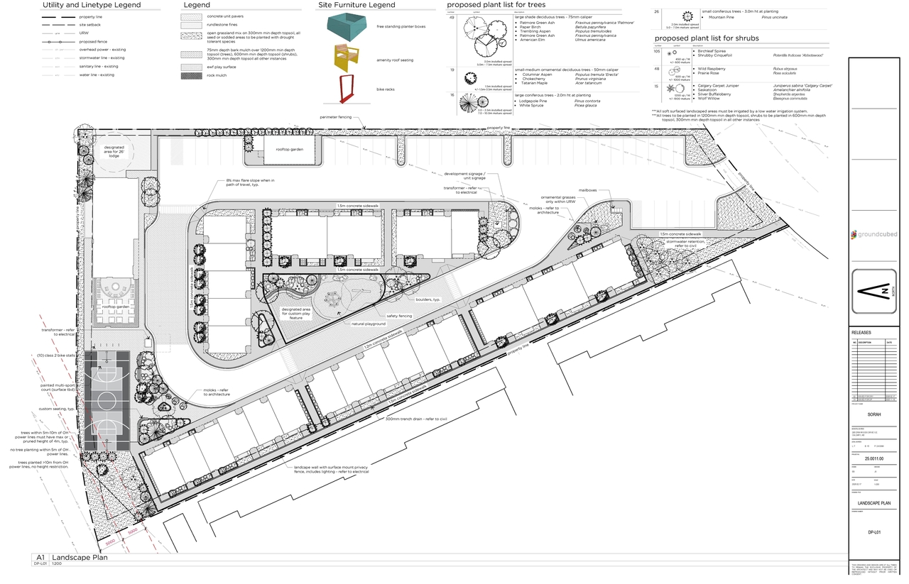 Construction site plan for project from page 22 of the file 'DP2025-06614 DMAP Plans Amended (16MB) 2026-02-18'