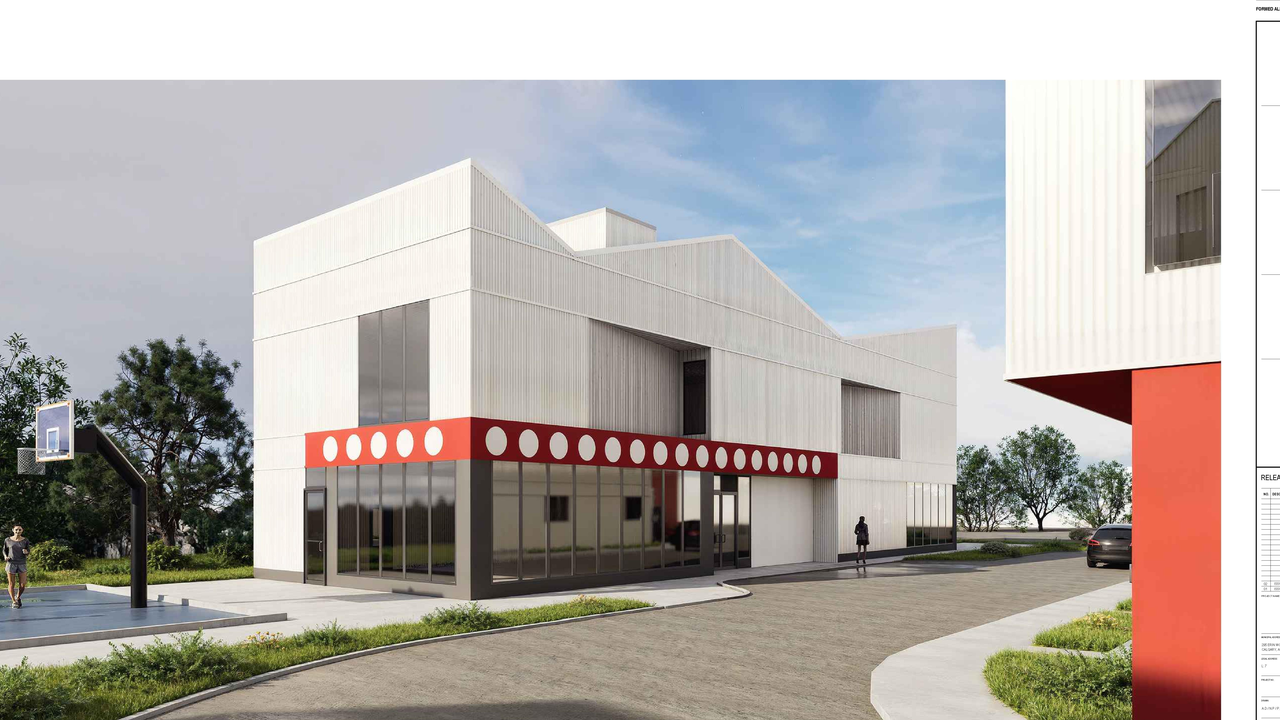 Rendering of building from page 17 of the file 'DP2025-06614 DMAP Amended Plans (12MB) 2026-05-04'
