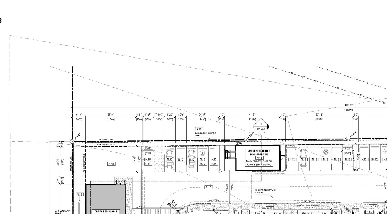Construction site plan for project from page 2 of the file 'DP2025-06614 DMAP Amended Plans (12MB) 2026-05-04'