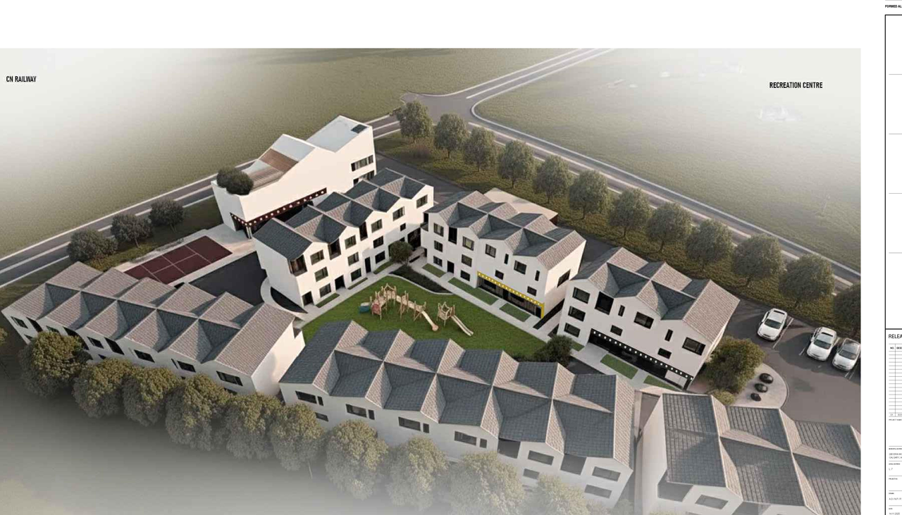 Rendering of building from page 16 of the file 'DP2025-06614 DMAP Plans Amended 2025-12-03 (10MB)'
