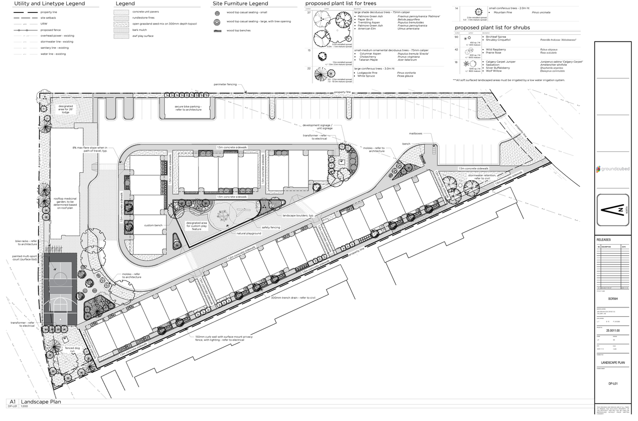 Construction site plan for project from page 18 of the file 'DP2025-06614 DMAP Plans Amended 2025-12-03 (10MB)'