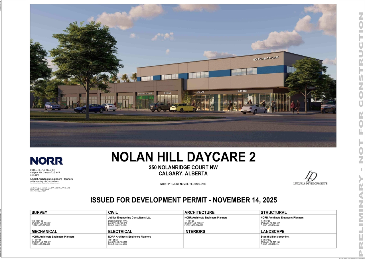 Rendering of building from page 1 of the file 'DP2025-06695 DMAP Plans Submitted (7MB) 2026-02-10'