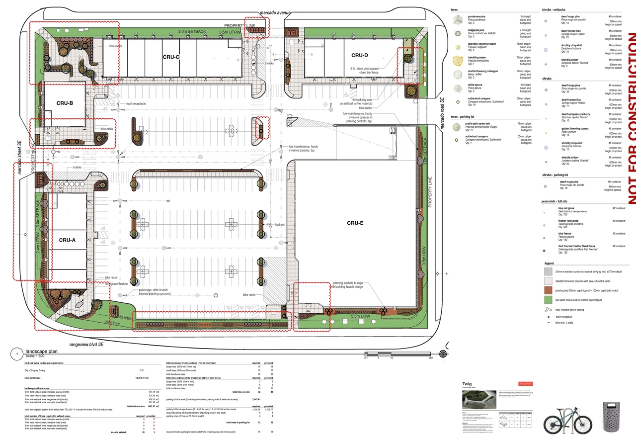Construction site plan for project from page 11 of the file 'DP2025-06717 DMAP Plans Amended (19MB) 2026-07-31'
