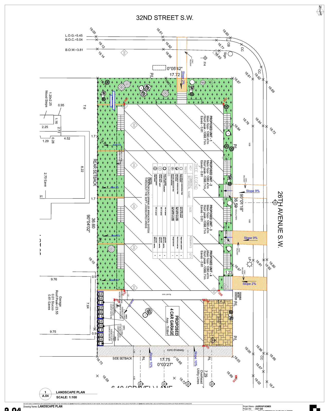 Construction site plan for project from page 4 of the file 'DP2025-06721 DMAP Plans Submitted (5MB) 2025-12-17'