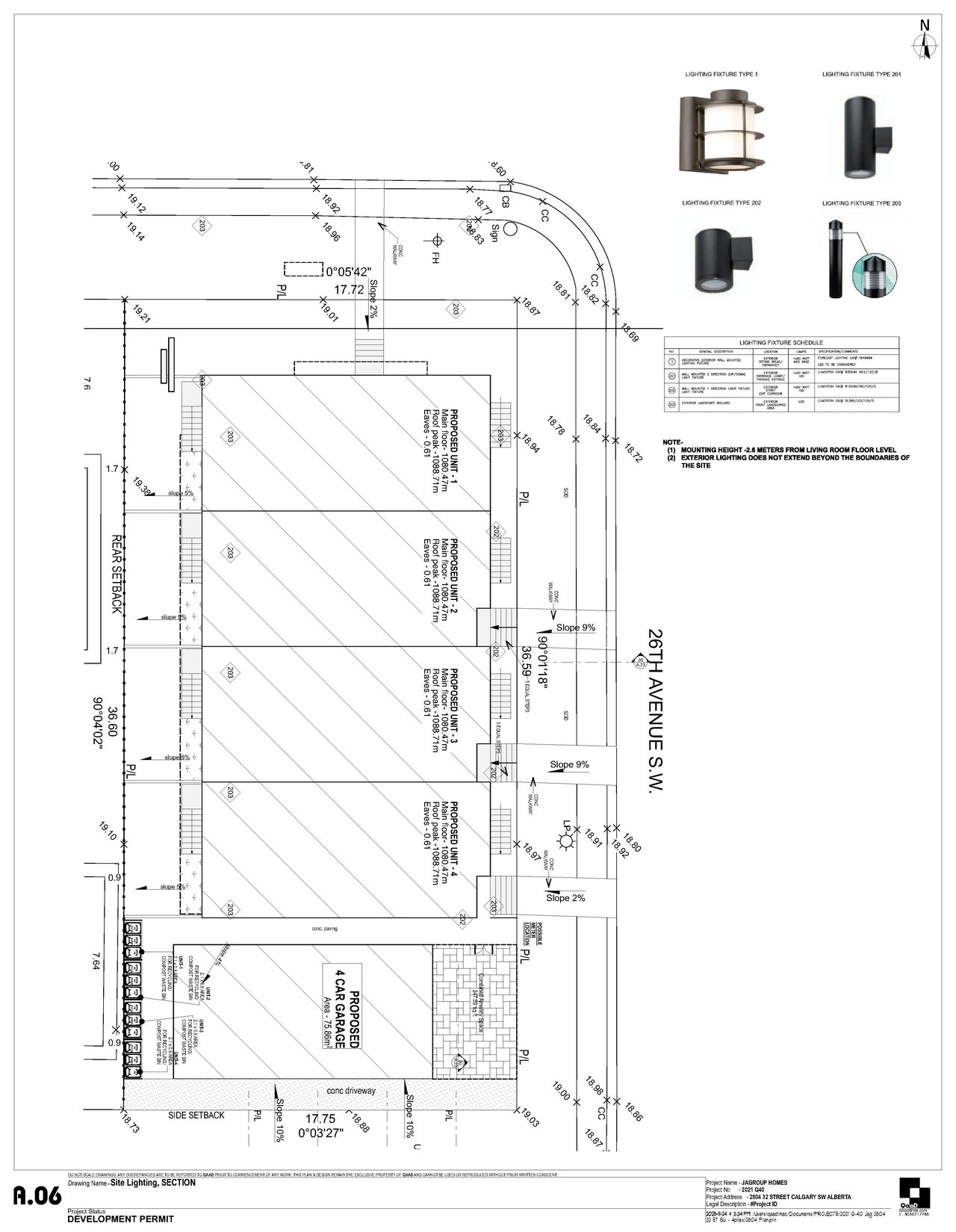 Construction site plan for project from page 6 of the file 'DP2025-06721 DMAP Plans Submitted (5MB) 2025-12-17'