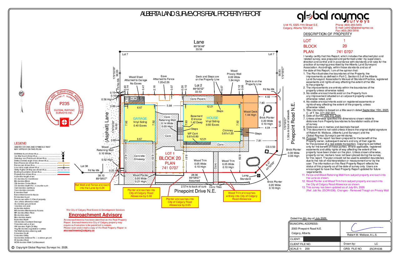 Construction site plan for project from page 1 of the file 'DP2025-06736 - DMAP DECISION RENDERED (1MB) 2026-07-24'