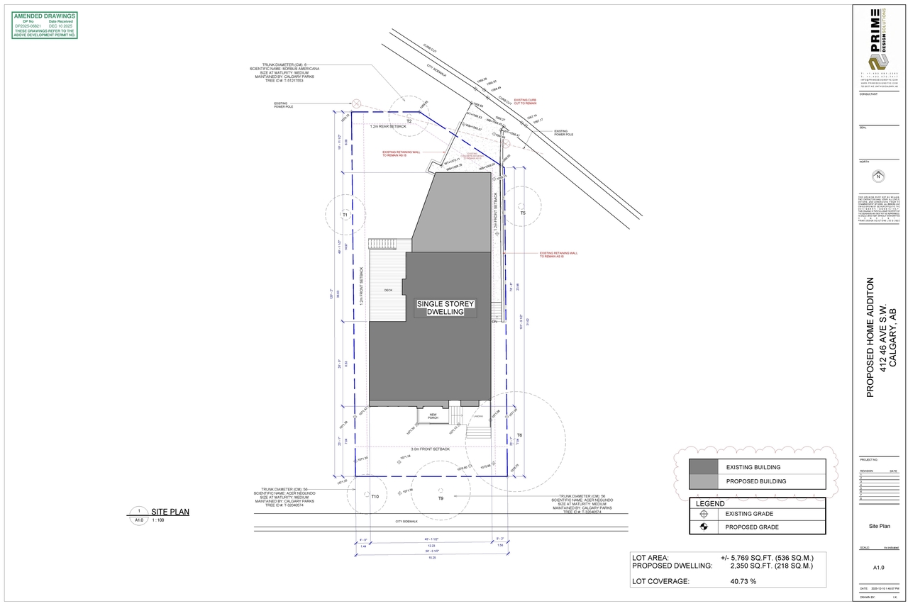 Construction site plan for project from page 3 of the file 'DMAP Plans (Submitted) DP2025-06821 (2MB) 2025-12-10'