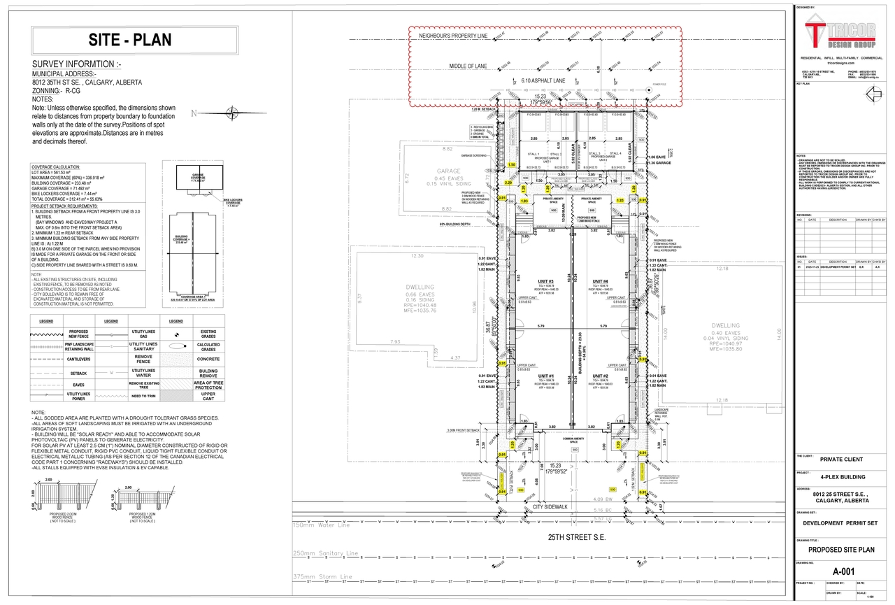 Construction site plan for project from page 3 of the file 'DMAP Plans (Submitted) DP2025-06854 (2MB) 2025-12-22'