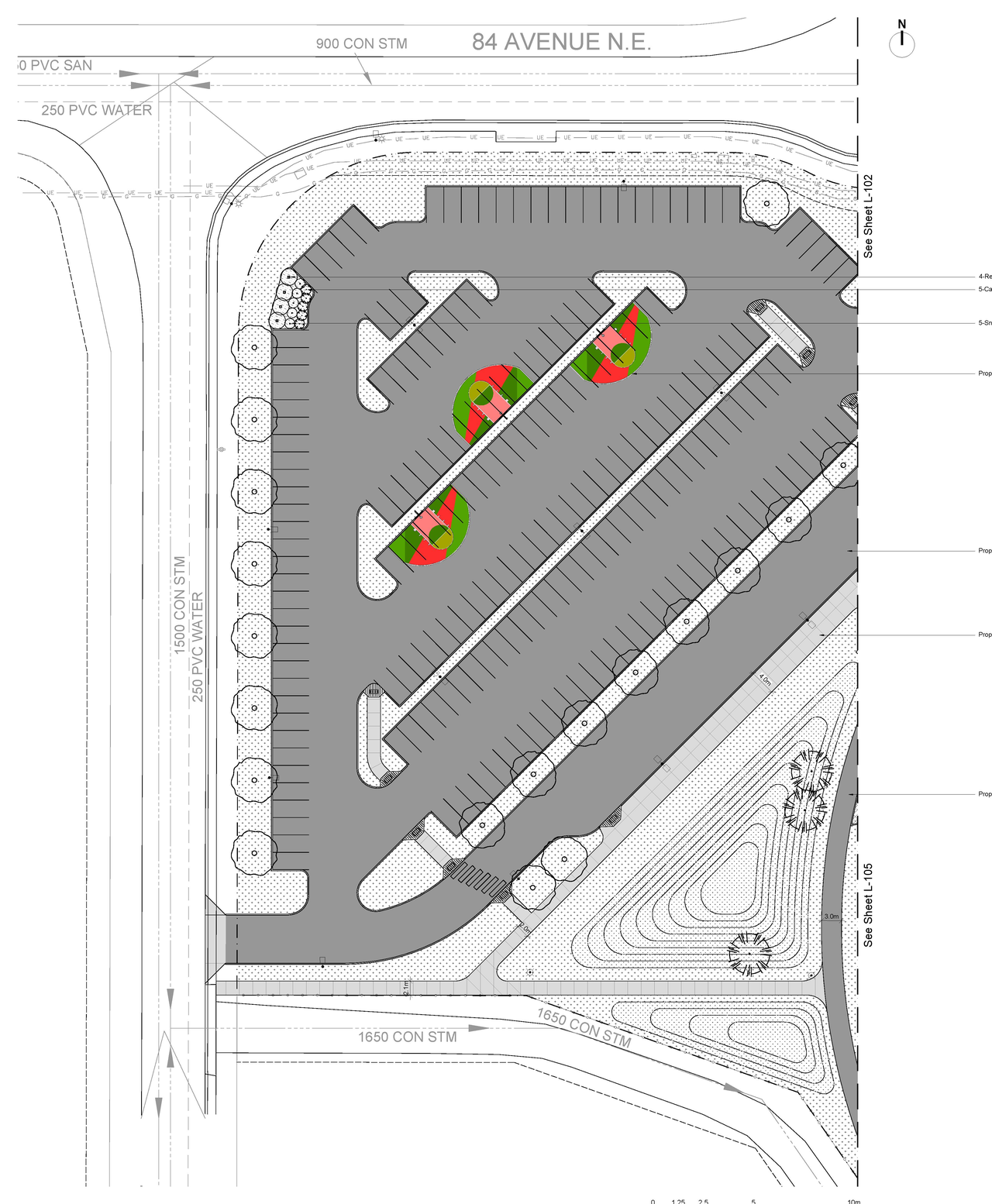 Construction site plan for project from page 8 of the file 'DP2025-06909 DMAP Plans Amended (17MB) 2026-02-24'