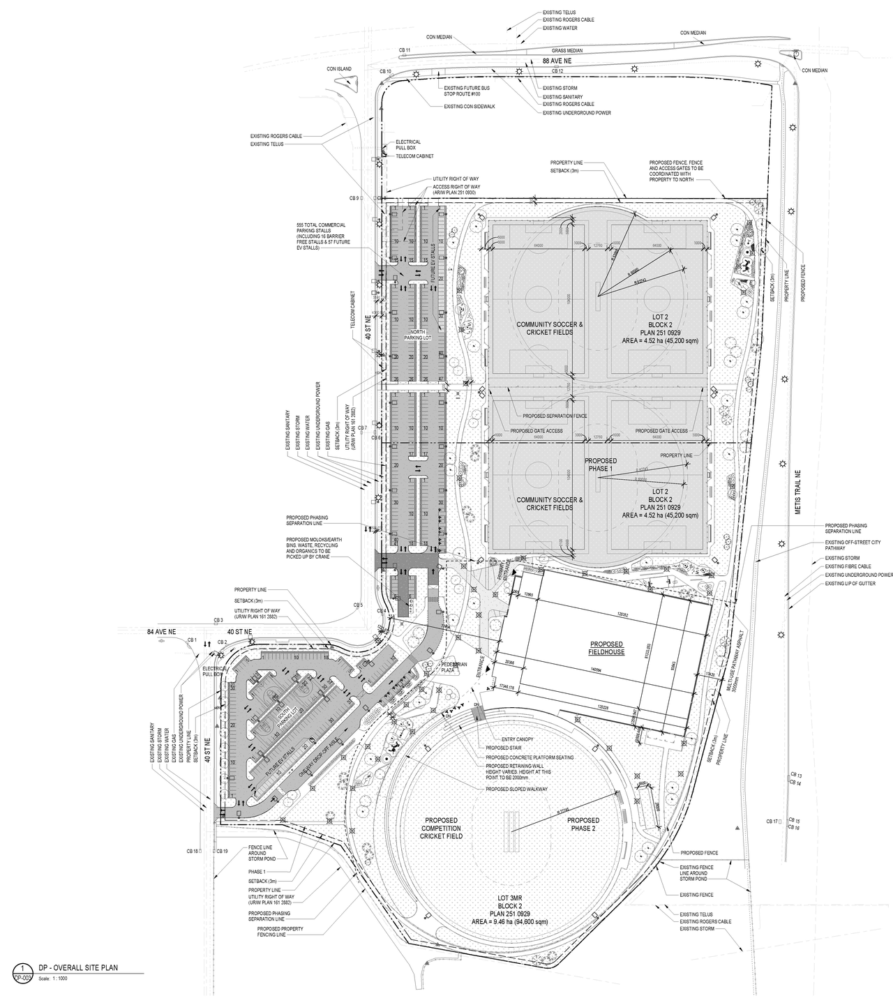Construction site plan for project from page 4 of the file 'DP2025-06909 DMAP Plans Submitted 2025-12-02 (8MB)'
