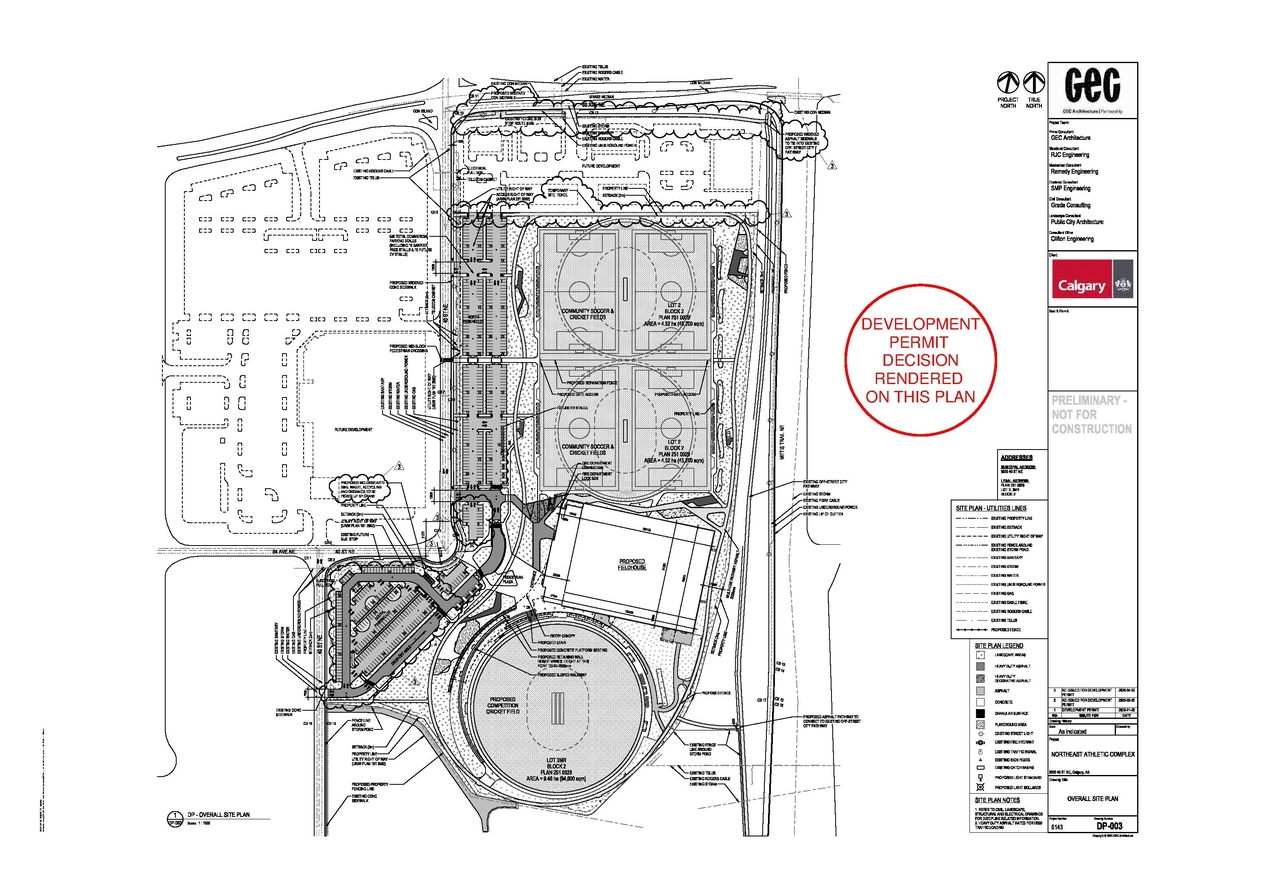Construction site plan for project from page 4 of the file 'DP2025-06909 - DMAP DECISION RENDERED (29MB) 2026-04-30'