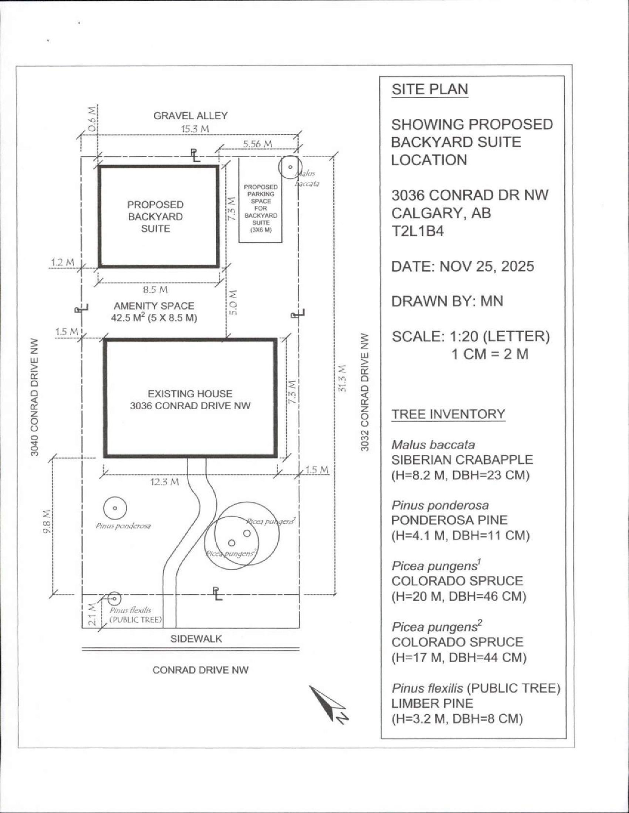Construction site plan for project from page 1 of the file 'DP2025-06926 DMAP Plans Submitted 2025-12-03 (1MB)'