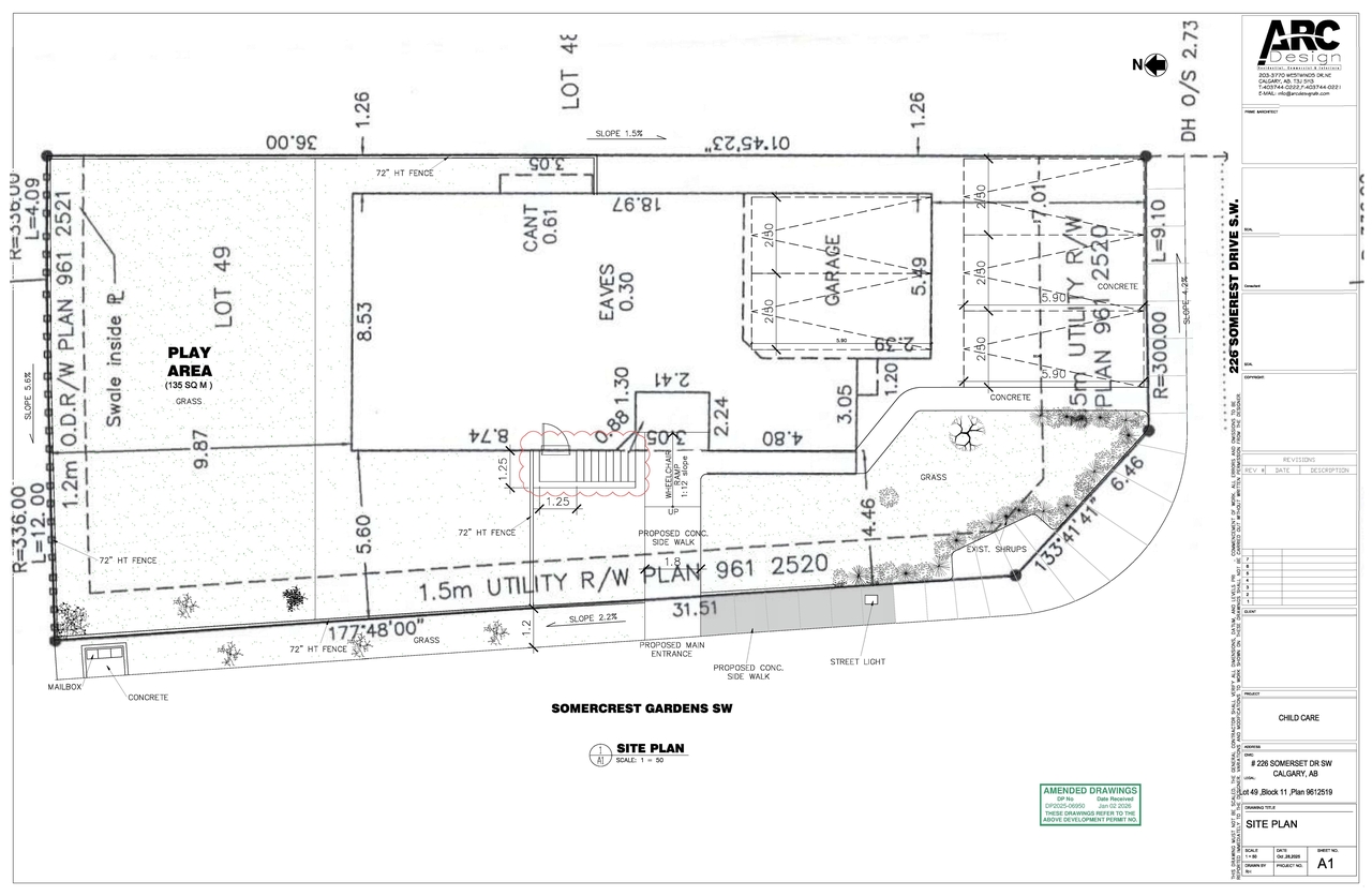 Construction site plan for project from page 1 of the file 'DMAP Plans (Submitted) DP2025-06950 (1MB) 2026-01-02'