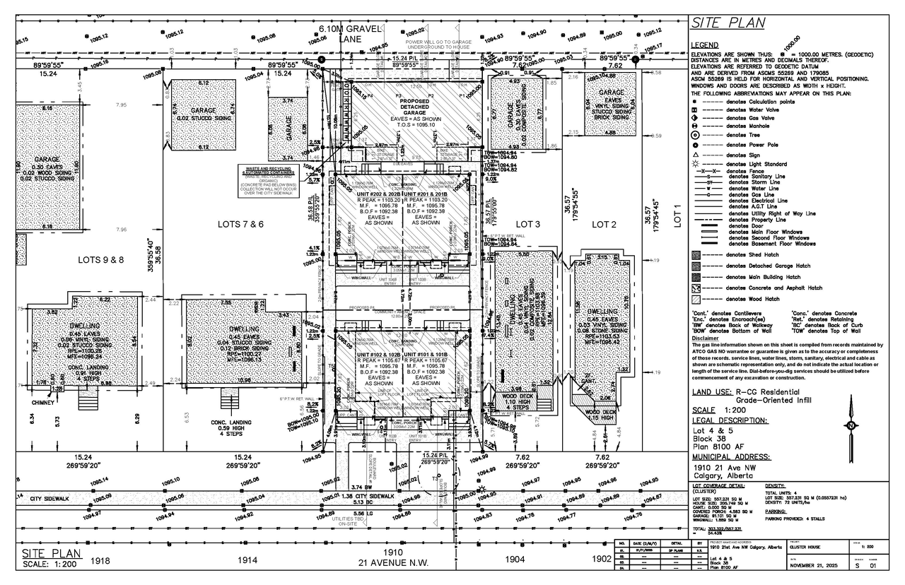 Construction site plan for project from page 1 of the file 'DMAP Plans (Submitted) DP2025-06957 (2MB) 2025-12-04'