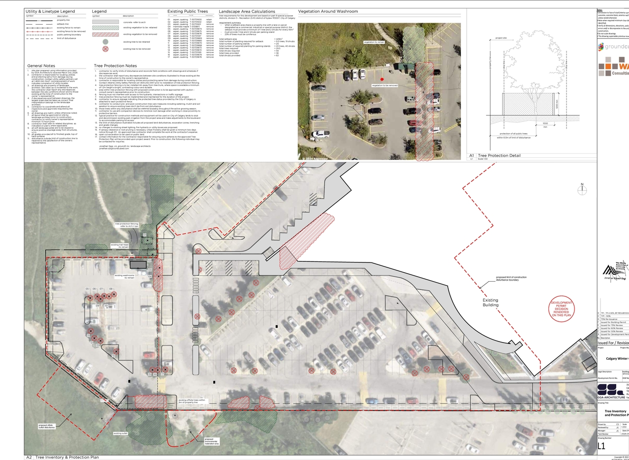Construction site plan for project from page 6 of the file 'DP2025-06987 - DMAP Decision Rendered (10MB) 2026-07-27'