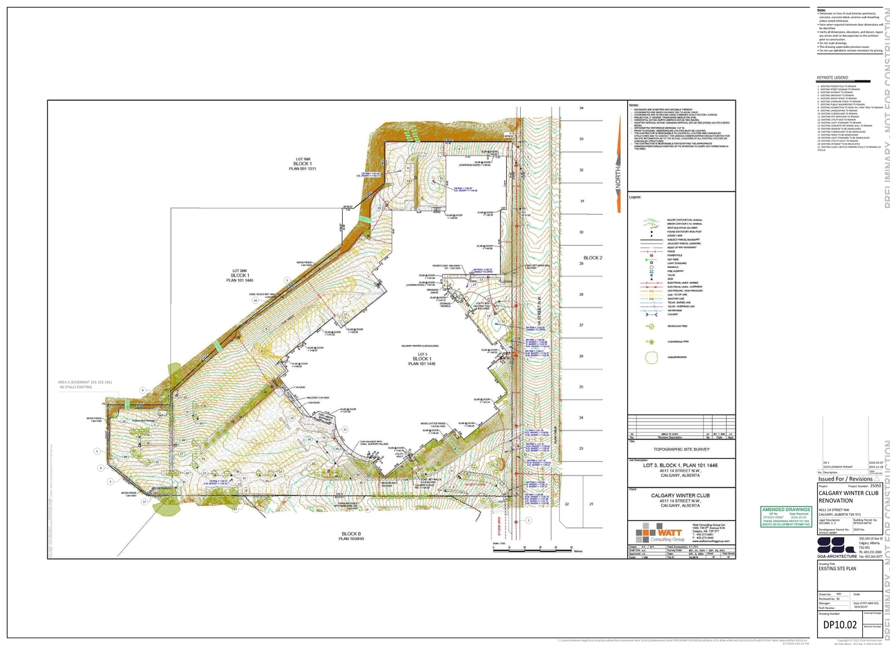 Construction site plan for project from page 3 of the file 'DP2025-06987 DMAP Plans (Amended) 2026-05-20 (8MB)'