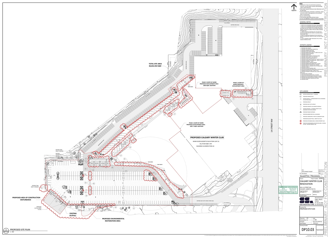 Construction site plan for project from page 4 of the file 'DP2025-06987 DMAP Plans (Amended) 2026-05-20 (8MB)'