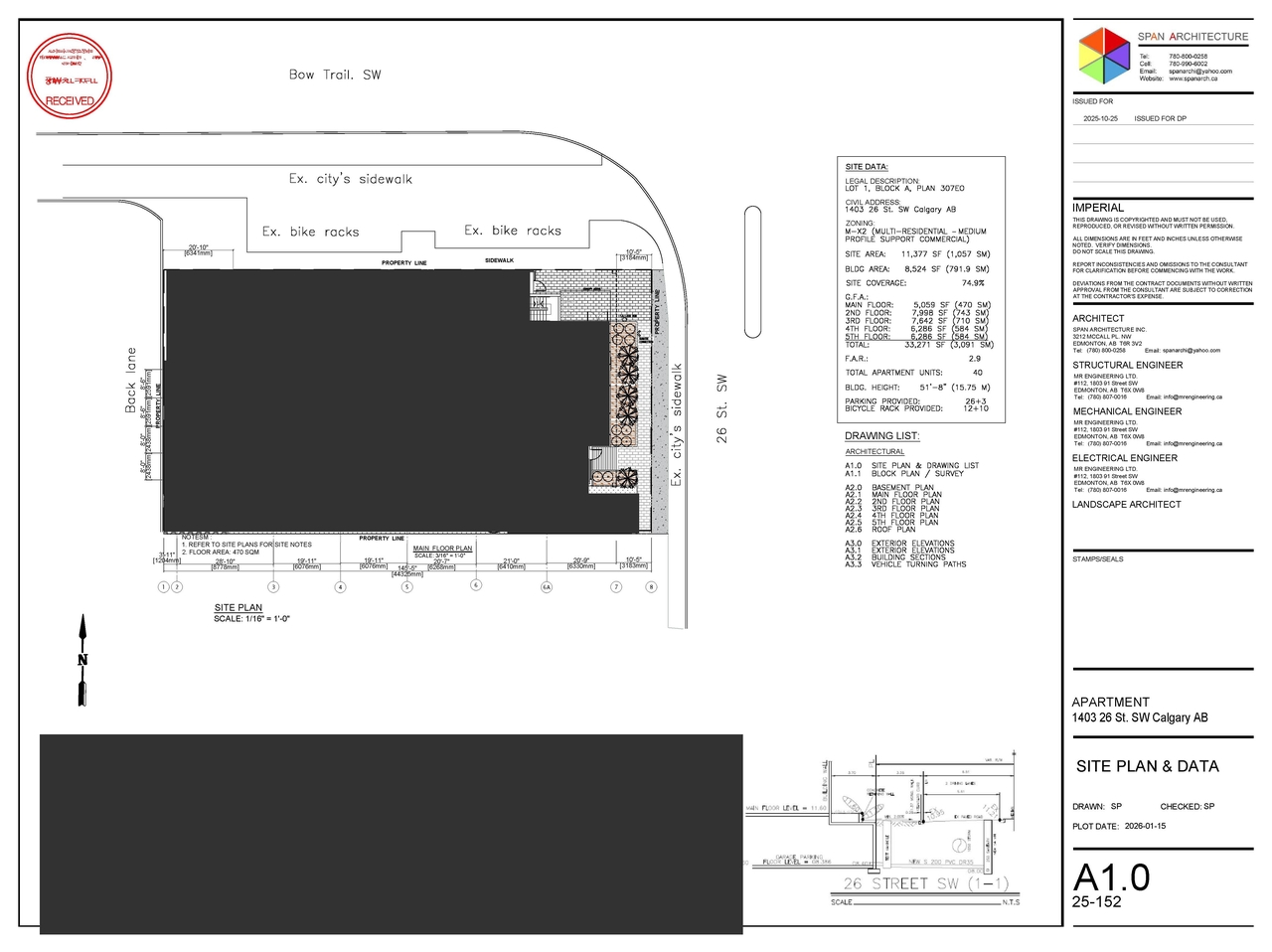 Floor plan for project from page 1 of the file 'DP2025-07062 DMAP Plans Submitted (4MB) 2026-01-16'