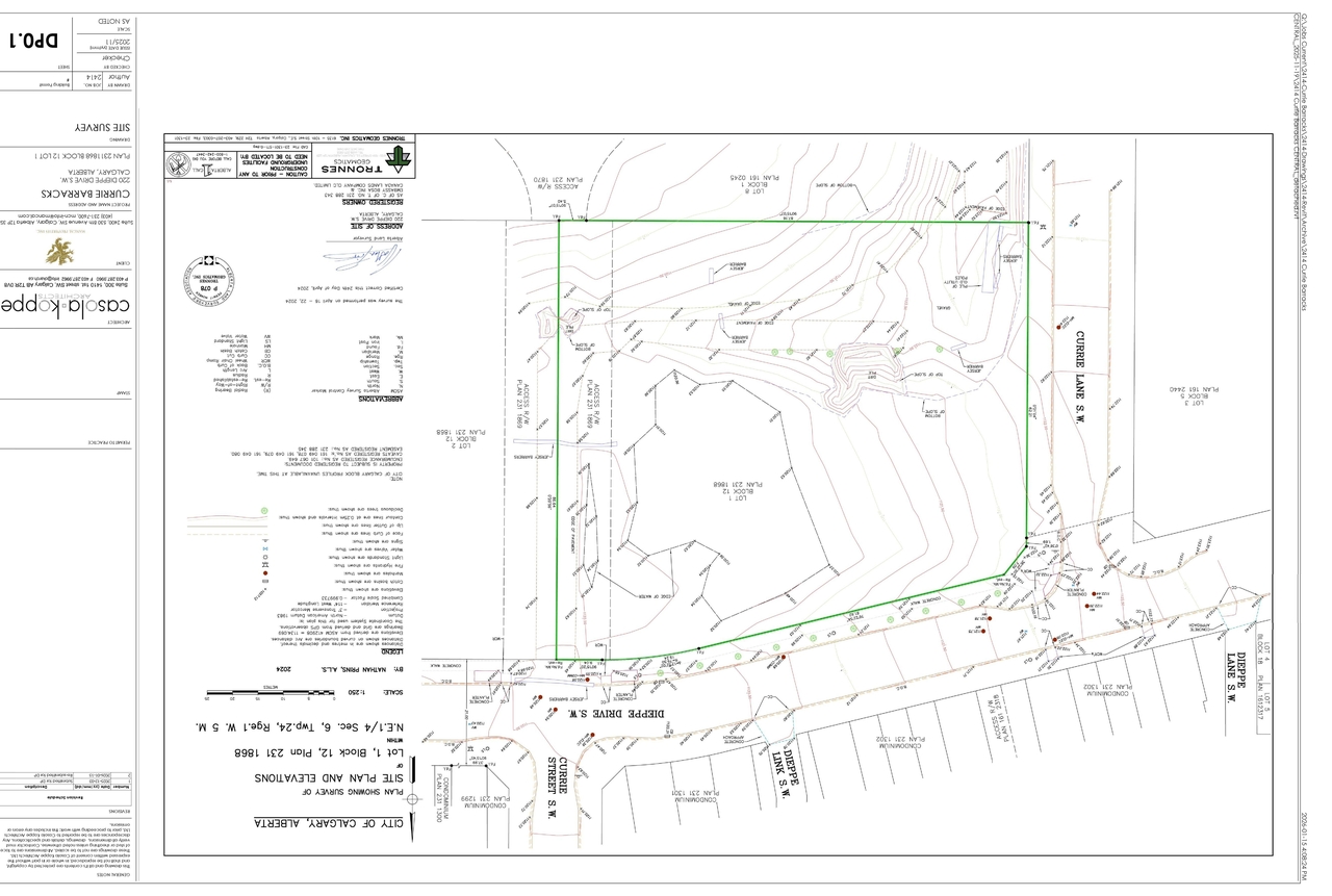 Construction site plan for project from page 2 of the file 'DP2025-07077 DMAP Plans Submitted (11MB) 2025-12-08'