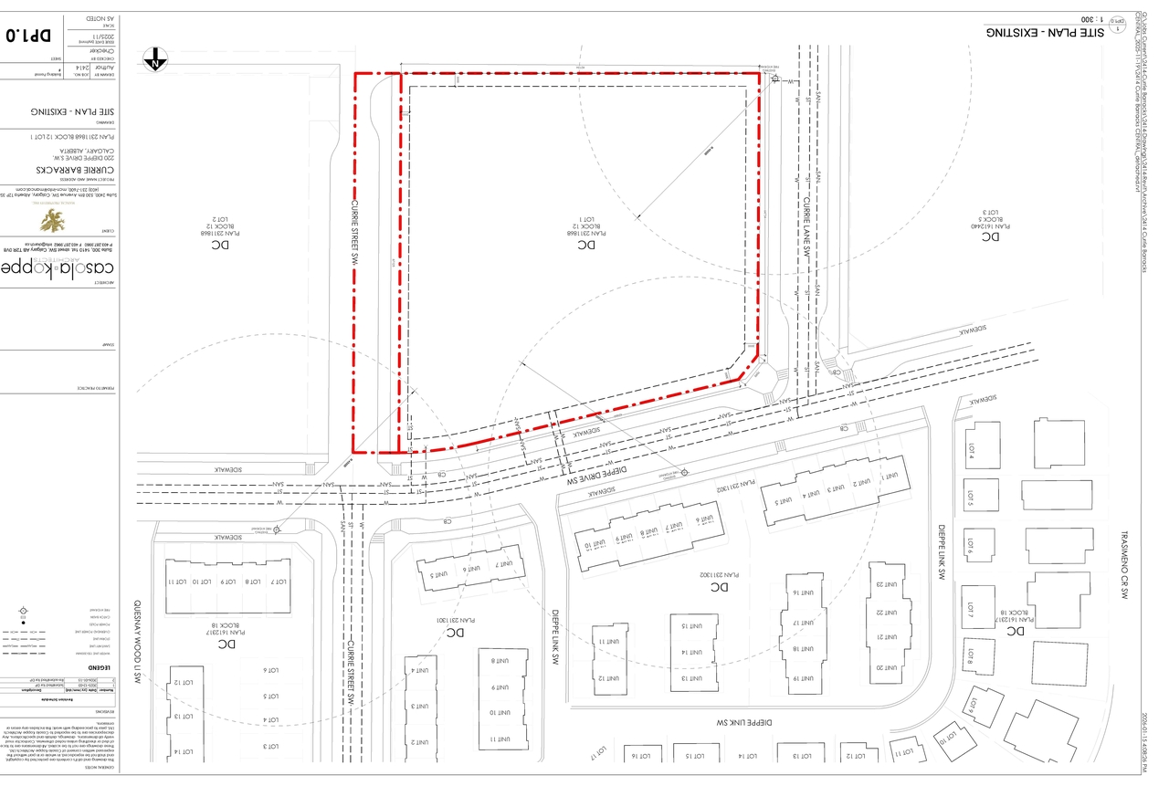 Construction site plan for project from page 4 of the file 'DP2025-07077 DMAP Plans Submitted (11MB) 2025-12-08'