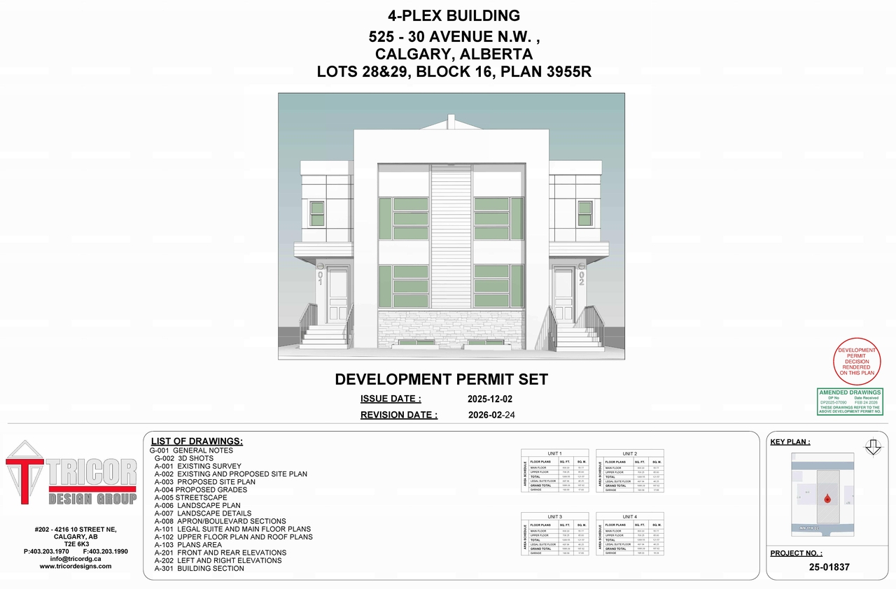 Floor plan for project from page 1 of the file 'DP2025-07090 - DMAP DECISION RENDERED (6MB) 2026-03-23'