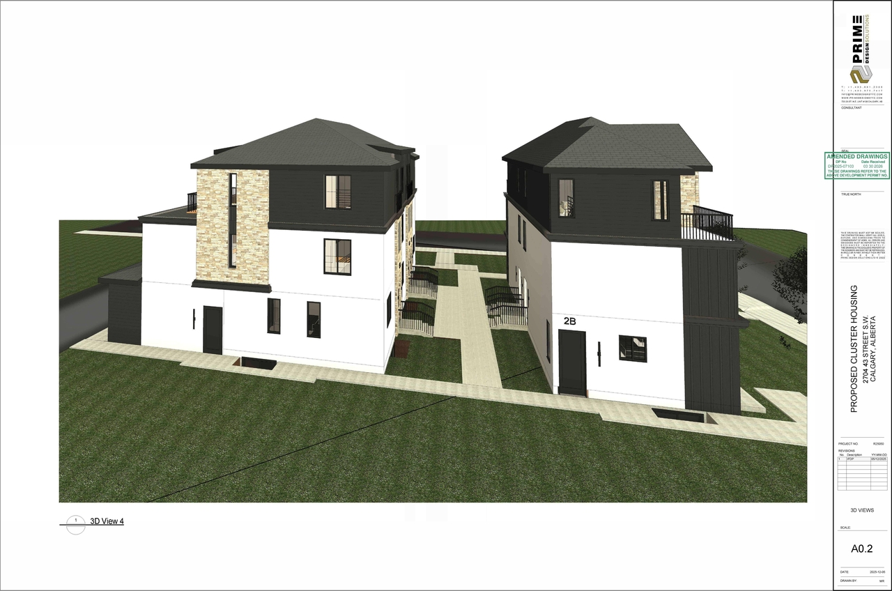 Rendering of building from page 3 of the file 'DP2026-07103 DMAP Amended Plans (13MB) 2026-03-30'