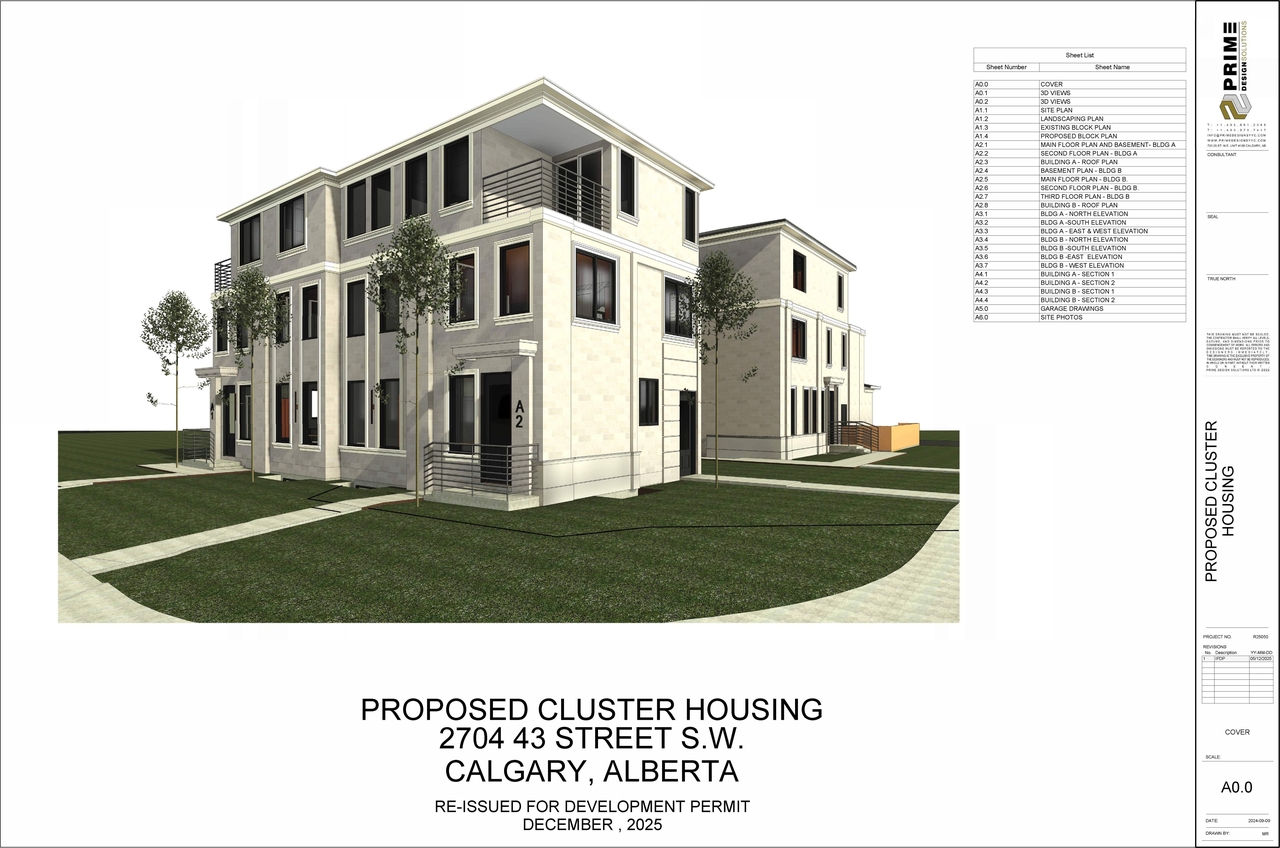 Rendering of building from page 1 of the file 'DP2025-07103 DMAP Plans Submitted (14MB) 2025-12-09'