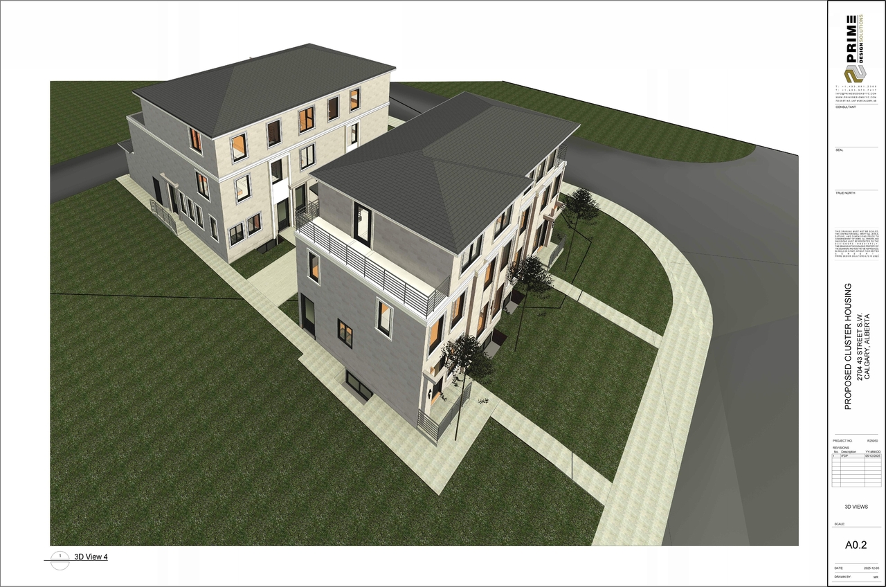 Rendering of building from page 3 of the file 'DP2025-07103 DMAP Plans Submitted (14MB) 2025-12-09'