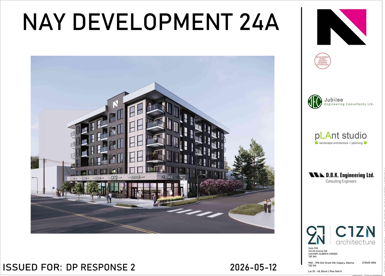 Rendering of building from page 1 of the file 'DP2025-07148 - DMAP PLANS - DECISION RENDERED - 2026-06-02 (16MB)'
