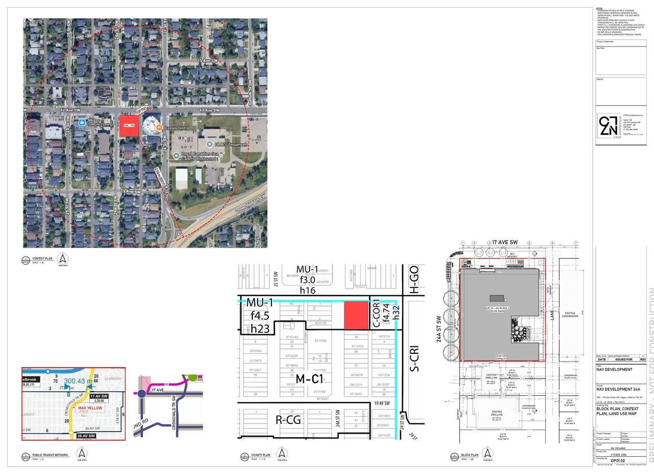 Construction site plan for project from page 5 of the file 'DP2025-07148 DMAP Amended Plans (9MB) 2026-03-17'