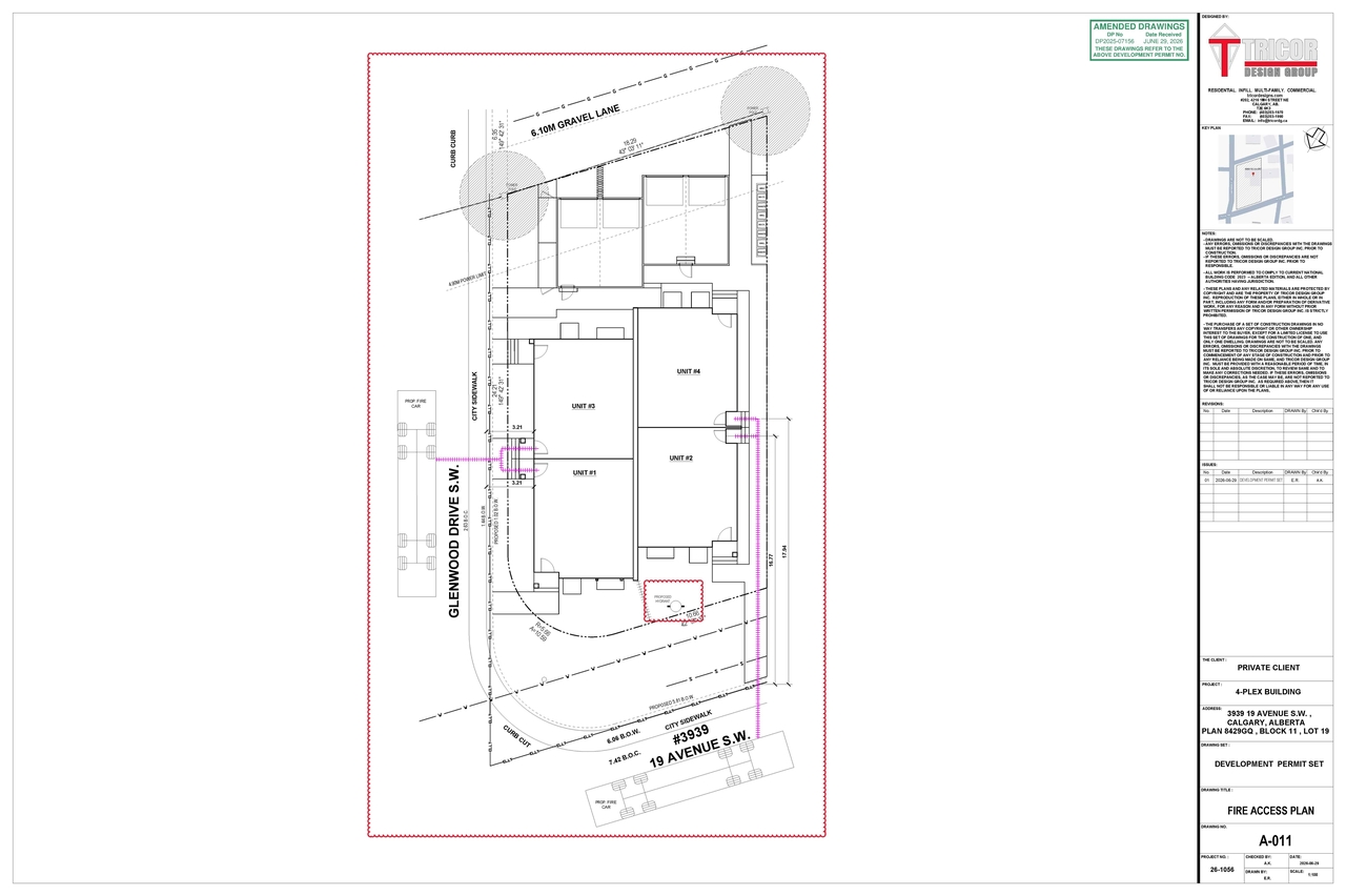 Construction site plan for project from page 11 of the file 'DMAP Plans (Amended)DP2025-07156 (6MB) 2026-06-30'