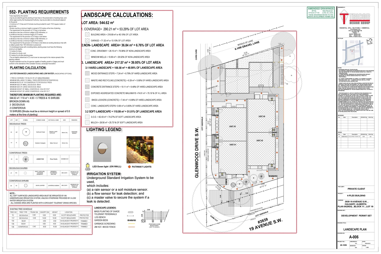 Construction site plan for project from page 7 of the file 'DMAP Plans (Amended)DP2025-07156 (6MB) 2026-06-30'