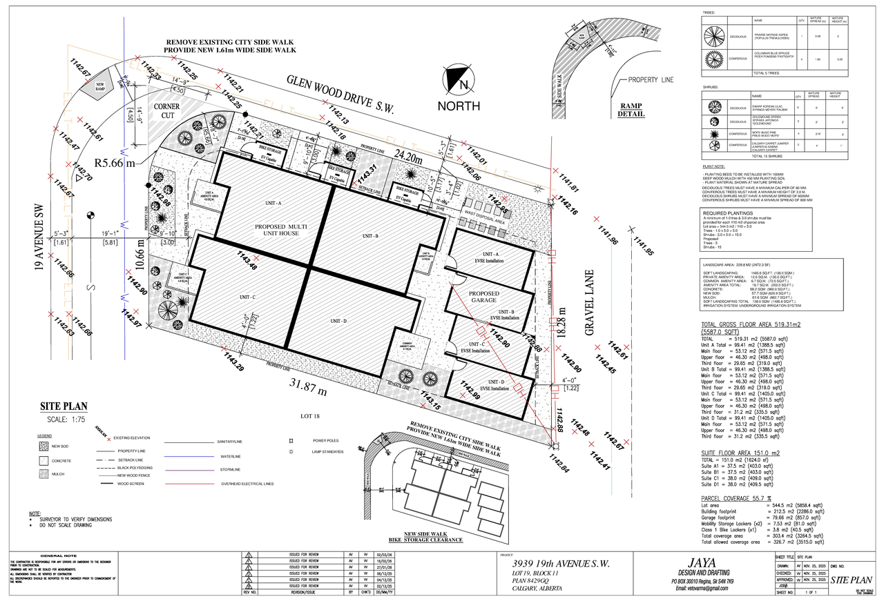 Construction site plan for project from page 1 of the file 'DP2025-07156-DMAP Plans Submitted 2026-03-03 3MB'